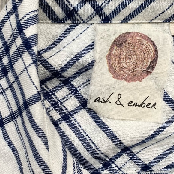 Anthropologie Ash and Ember Button Down Shirt Plaid Flannel Size XS - Picture 12 of 15